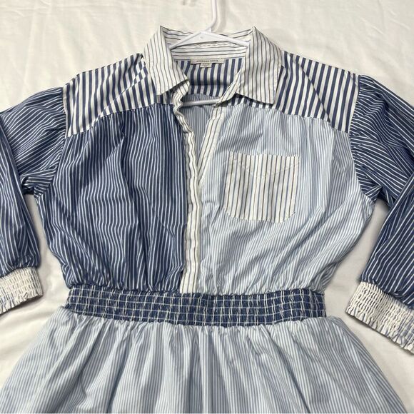 Women’s Blue & White Striped Utility Dress Size Small - Picture 6 of 16